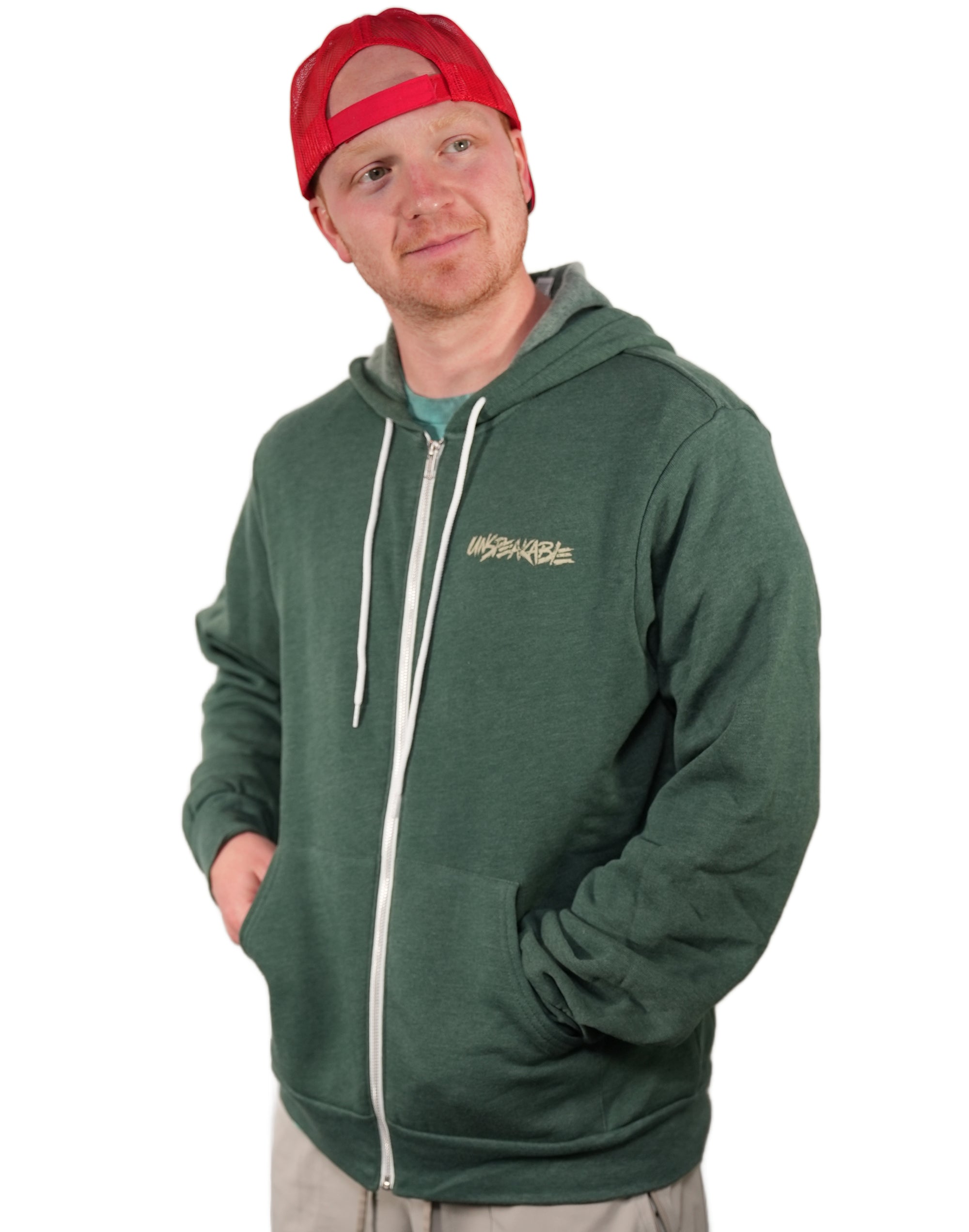 ARMY GREEN ZIPPER HOODIE