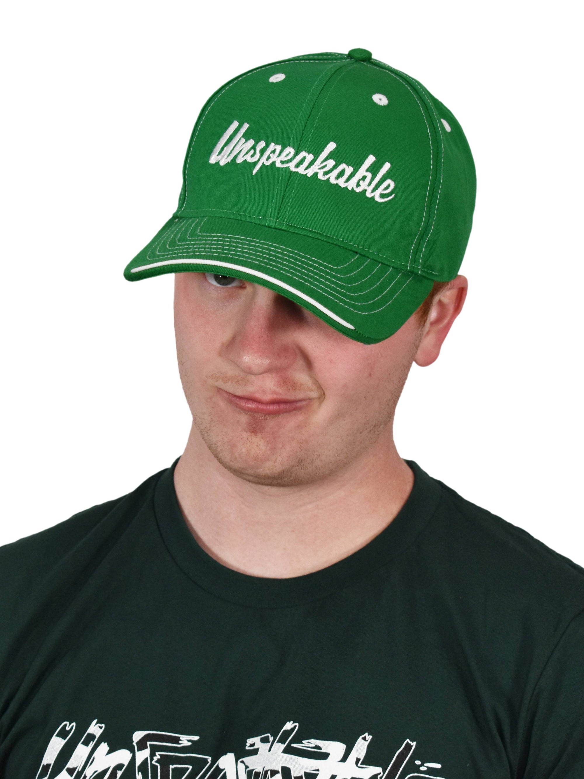 KELLY GREEN HAT w/WHITE FONT - UnspeakableGaming